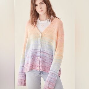 525 America Mixed Marl Stripe Cardigan